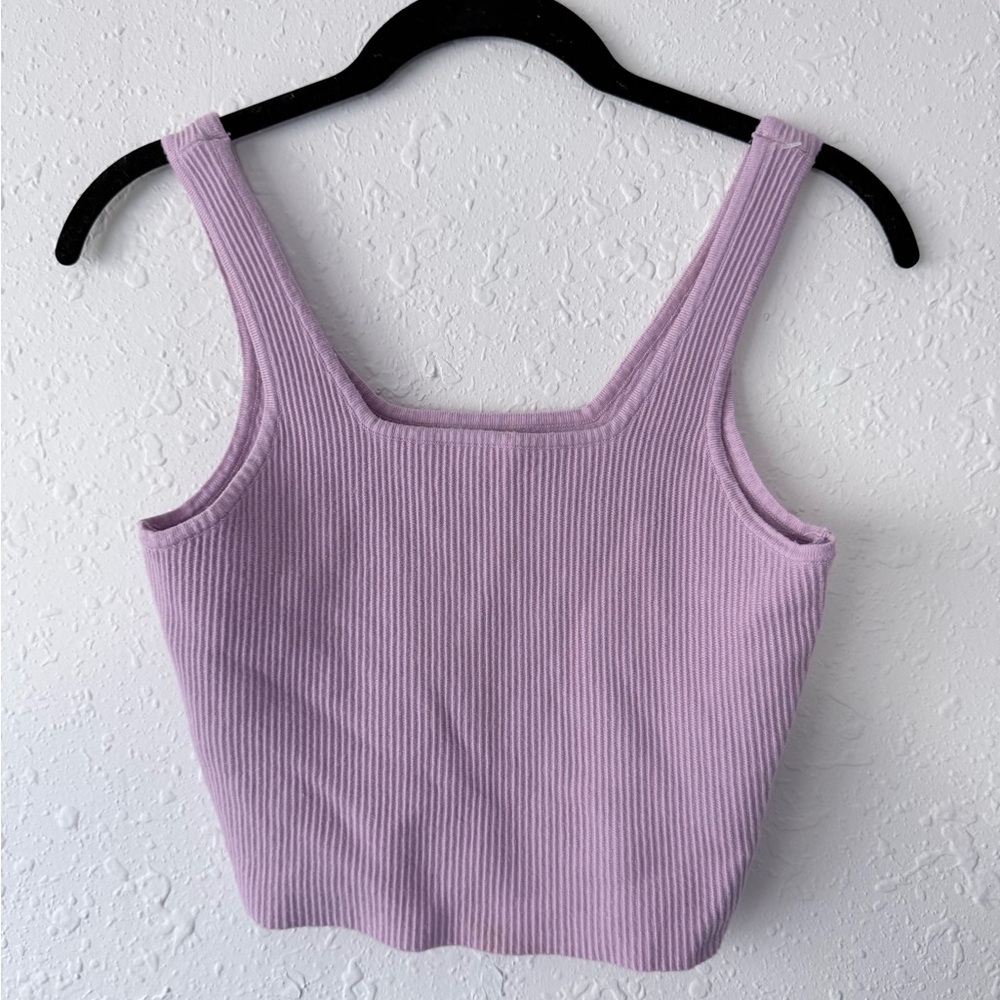 Kendall and Kylie Lavender Ribbed Tank Top